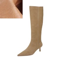 Cow Suede Botas French Style Winter Warm Boots Spring Autumn Woman Boots Pointed - £112.81 GBP