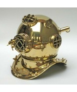 Golden Diving Helmet Antique 18&quot; Heavy Made From Brass - £570.26 GBP
