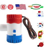 Electric 1100 GPH Bilge Pump - Low Noise 12V Submersible Marine Water So... - $37.18 CAD