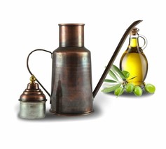 %100 Pure Copper HandMade Olive Oil Bottle oilcan oil feeder oiler - £69.00 GBP
