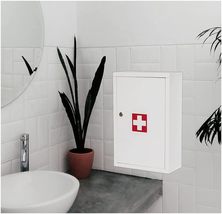Fine Art Living Wall-Mounted First aid Cabinet, 11.8x5.5x18.1, White - £57.36 GBP