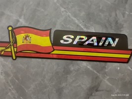 High Quality Flag Sticker 2.5&quot;X12&quot; Decal Metallic Prismic SPAIN ESPANIA - £5.41 GBP