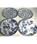 Rachel Ashwell 4 Salad Plate’s Blue White Floral MELAMINE New - $541.17 MXN