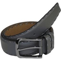 Men Genuine Leather Belt PIERO ROSSI Turkey Soft Full Grain Hand Stitch 301 Gray image 6