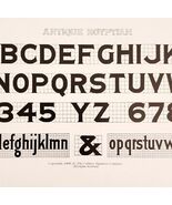 Antique Egyptian Font Example 1899 Victorian Craft Drawing Ephemera DWKK19 - $364.86 MXN