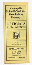 SOO Lines Railroad List of Officials &amp; Agents 1932 No. 45 Minneapolis Mi... - £20.24 GBP
