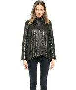 Helmut Lang Petal Leather Quilted Puffer Jacket Black P XS - $349.99