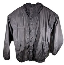 Cabelas Packable Vented Rain Jacket Hooded Black Mens Large Tall - $35.08