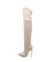 Sexy Over the Knee Boots Woman Flock Leather Thick High Heels Winter Party Pole  - £55.14 GBP