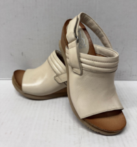 MIZ MOOZ WOMEN&#39;S SLIP ON OPEN TOE WEDGE SHOES  BEIGE 37EU / 7US  # A-07 - $85.14