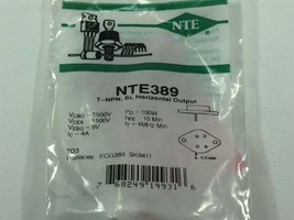 (2) NTE389 Silicon NPN Transistor Horizontal Output 389 - Lot of 2 - £11.78 GBP