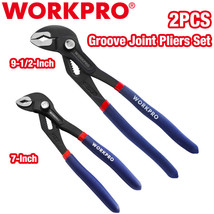 WORKPRO 2 Piece Groove Joint Pliers Set 7&quot; 10&quot; Fast Adjustable Water Pump Pliers - £38.88 GBP