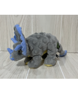 goDog Dinos Frills Squeaky Plush Dog Toy Gray Blue triceratops unstuffed - £3.87 GBP