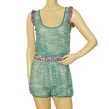 Missoni Mare Blue Zig Zag Knit Purple Ruffles Romper Playsuit Shorts siz... - $246.51