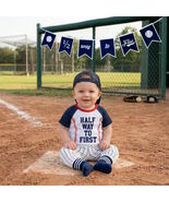 Personalized Half Way To First Baby Boy Outfit Pants Hat &amp; Socks - $25.00+
