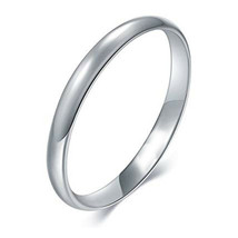 Sterling Silver Ring White Gold Plated Comfort Fit Wedding Band - £121.19 GBP