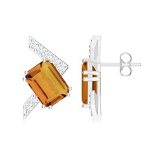 Kicky and Perky Sterling Silver Double Prong Citrine Studs Earring Women... - $1,233.55 MXN