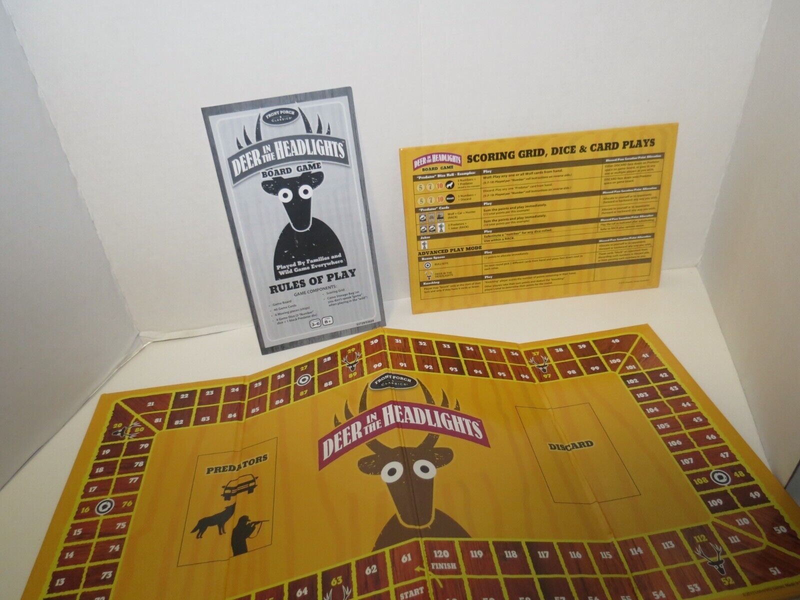 Deer In The Headlights Board Game Ages 8+ Complete W/Camo Storage Bag