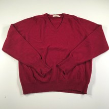 Vintage LL Bean Wool Sweater Mens Extra Large Tall XLT Red Made In USA V Neck - £33.00 GBP