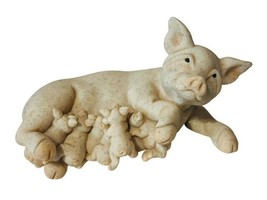 Quarry Critters First Supper Pig Figurine Nature Design anthropomorphic ... - $64.35