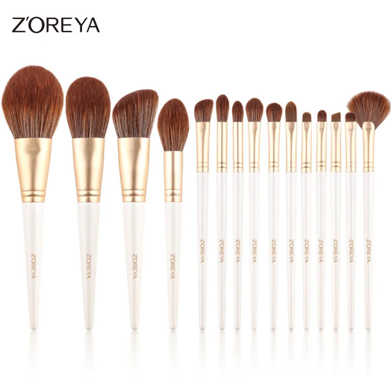 Zoreya makeup brushes 15pcs make up brush set powder thumb200