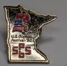 Vintage 1990 U.S. Olympic Festival Minnesota SPBS  Lapel Hat Backpack Pin - £11.86 GBP