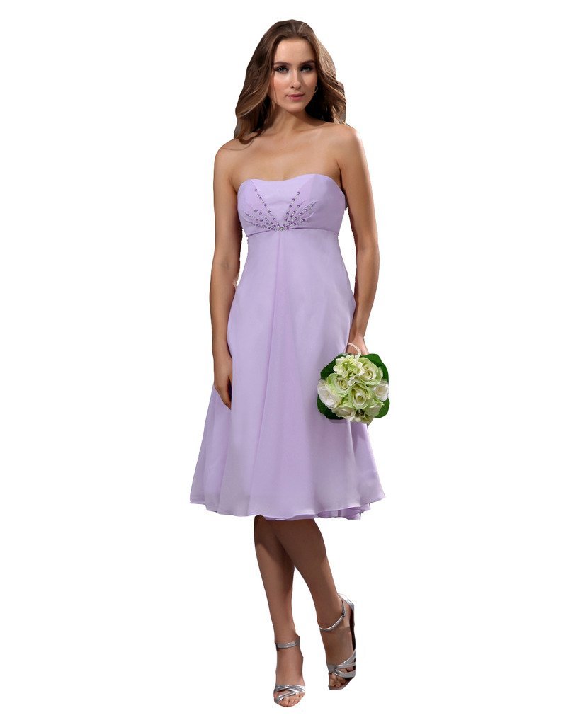 Kivary Women's Short Beaded Bridesmaid Dresses Lilac US 20W
