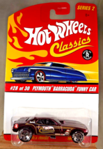 2005 Hot Wheels Classics Series 2 28/30 Plymouth Barracuda Funny Car Purple w5Sp - £11.34 GBP