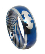 COI Tungsten Carbide Batman Damascus Ring - TG3853AA  - £31.37 GBP