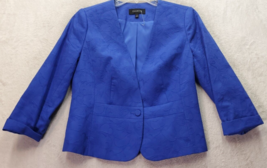 Talbots Blazer Jacket Women&#39;s Size 2 Blue Embossed Long Sleeves Button Front EUC - £21.87 GBP