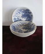 Set of 4 Enoch Wedgwood Country Side Blue Ceramic Fruit Bowls - £18.92 GBP