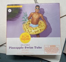 Sun Squad  Inflatable Pineapple Swim Tube Pool Float - New In Box - $223.48 MXN