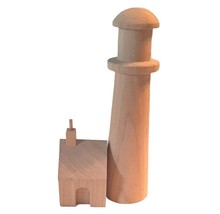 Unfinished 6.25 Inch Wooden Lighthouse for Decorative Painting  - £11.94 GBP