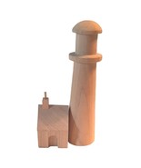 Unfinished 6.25 Inch Wooden Lighthouse for Decorative Painting  - £11.31 GBP