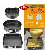 3pcs Spring Form Cake Non-Stick Coating Pan Great for Baking 9&quot; -11&quot; Lea... - £38.24 GBP