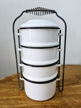 4 Stackable Lunch Container Antique Enamelware - $37.40