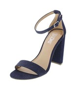 Womens Sandals Brash Houston Blue Denim Block Heel Ankle Strap Shoes-size 9 - $21.78