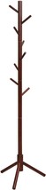 Tangkula Coat Rack Freestanding, Rubber Wood Coat Stand With 8 Hooks, He... - $46.93