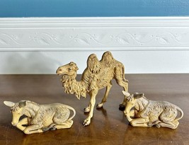 Vintage 1983 5&quot; Fontanini Heirloom Nativity Camel &amp; Donkeys Italy lot of 3 - $49.99