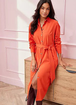Kaleidoscope Orange Tie Waist Shirt Dress UK 10 (FMS3-7) - £39.10 GBP