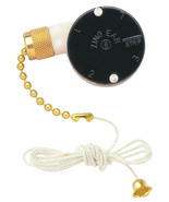 3 speed PULL CHAIN SWITCH w/ Capacitor fan Zing Ear ZE-208S BRASS Angelo... - $32.69 CAD