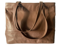 Waterbury Leatherworks Luxe Leather tote bag shoulder handles brown, mad... - $108.90