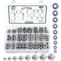 750PCS SAE &amp; Metric Nylon Lock Nuts Kit - 304 SS, Standard Thread, M2-M1... - $1,012.67 MXN