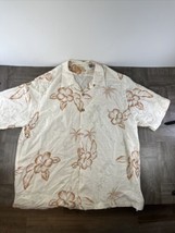 Tommy Bahama Shirt Mens XL Brown Short Sleeve Button Up Floral Hawaiian  - $12.08