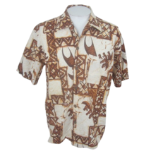 Toes on the Nose Men Hawaiian camp shirt pit to pit 23 M tribal Aloha canoe VTG - £26.01 GBP