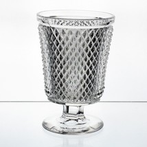 New England Sharp Diamond Spooner,  Antique Flint Glass 1868 Diamond Point 5.25&quot; - £19.98 GBP