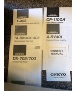 Onkyo Instruction Manual Lot T-403, CP-1100A, TR-RW404/403, A-Rv401, DX ... - £15.45 GBP
