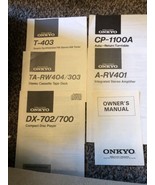 Onkyo Instruction Manual Lot T-403, CP-1100A, TR-RW404/403, A-Rv401, DX ... - $19.79