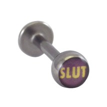 Slut Purple Yellow Labret Monroe Lip Stud 316L Surgical Stainless Steel New - £4.71 GBP