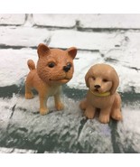 Dog Figures Lot Of 2 Bobble Hound Golden Retriever Puppy Dollhouse Pets  - £5.19 GBP